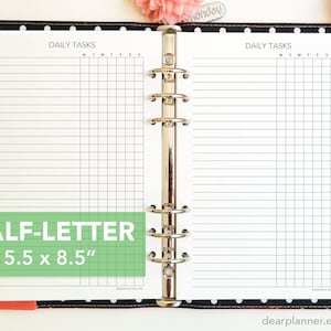 Printed planner insert - Habit tracker insert - Daily planner insert - Daily routine log - Half letter size - Daily to do list - 01H