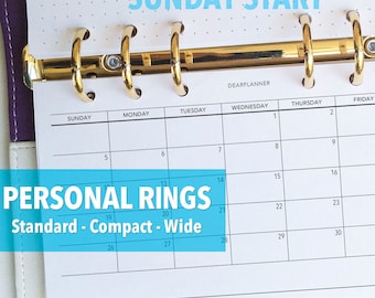 PRINTED Monthly up to 2026 - SUNDAY start Mo1p calendar - Month on 1 page - Horizontal Format - Personal / Wide / Compact sizes - P58