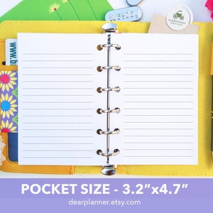 A7 Planner Refill, A7 Agenda Refill Daily Plan for Filofax,6 Hole/100gsm, Time Table Notebook Insert Paper for 6 Rings Binder , 4.84 x 3.23'', Harphia