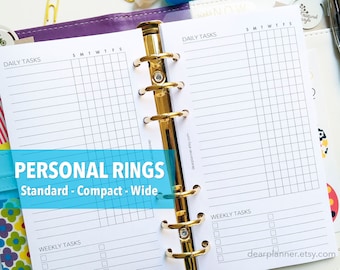 PRINTED planner insert - Cleaning checklist - Weekly chores insert - Weekly to do list - Personal / Wide / Compact sizes - P02