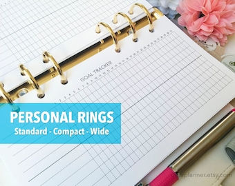 PRINTED Goal tracker - Habit tracker insert - Undated monthly task tracker - Daily routine log - Personal / Wide / Compact sizes - P12