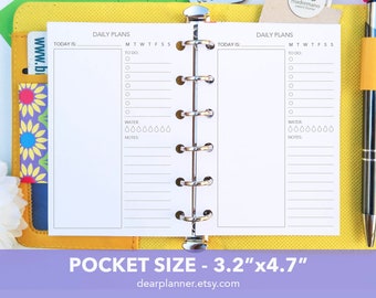 PRINTED Pocket Do1p insert - Day on one page insert - Undated daily planner insert - Pocket size planner refill - K-06