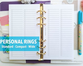 PRINTED To do list insert - Two column checklist - Lined checklist insert - Personal size insert - P10