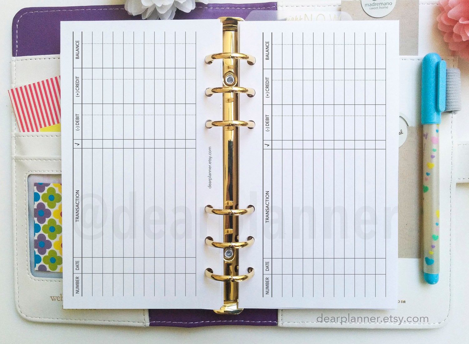 PRINTED Checkbook Register Inserts Check Book Record Tracker Etsy