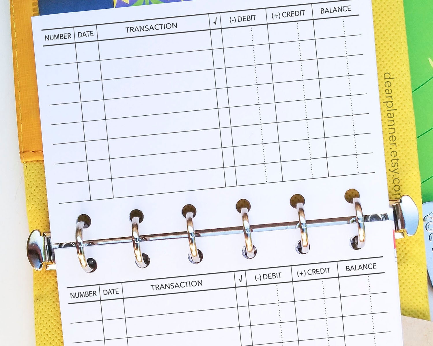 PRINTED Checkbook Register Inserts Check Book Tracker Bank Etsy