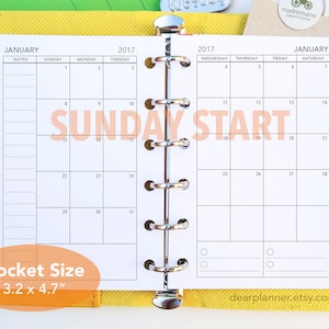 PRINTED Month on 2 page - 2026 up to - SUNDAY Start - Mo2p Calendar format - Pocket size Mo2P - K-22