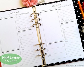 PRINTED day on one page - Daily planner insert - Printed do1p planner insert - Half letter A5 insert - Planner refill - 06H