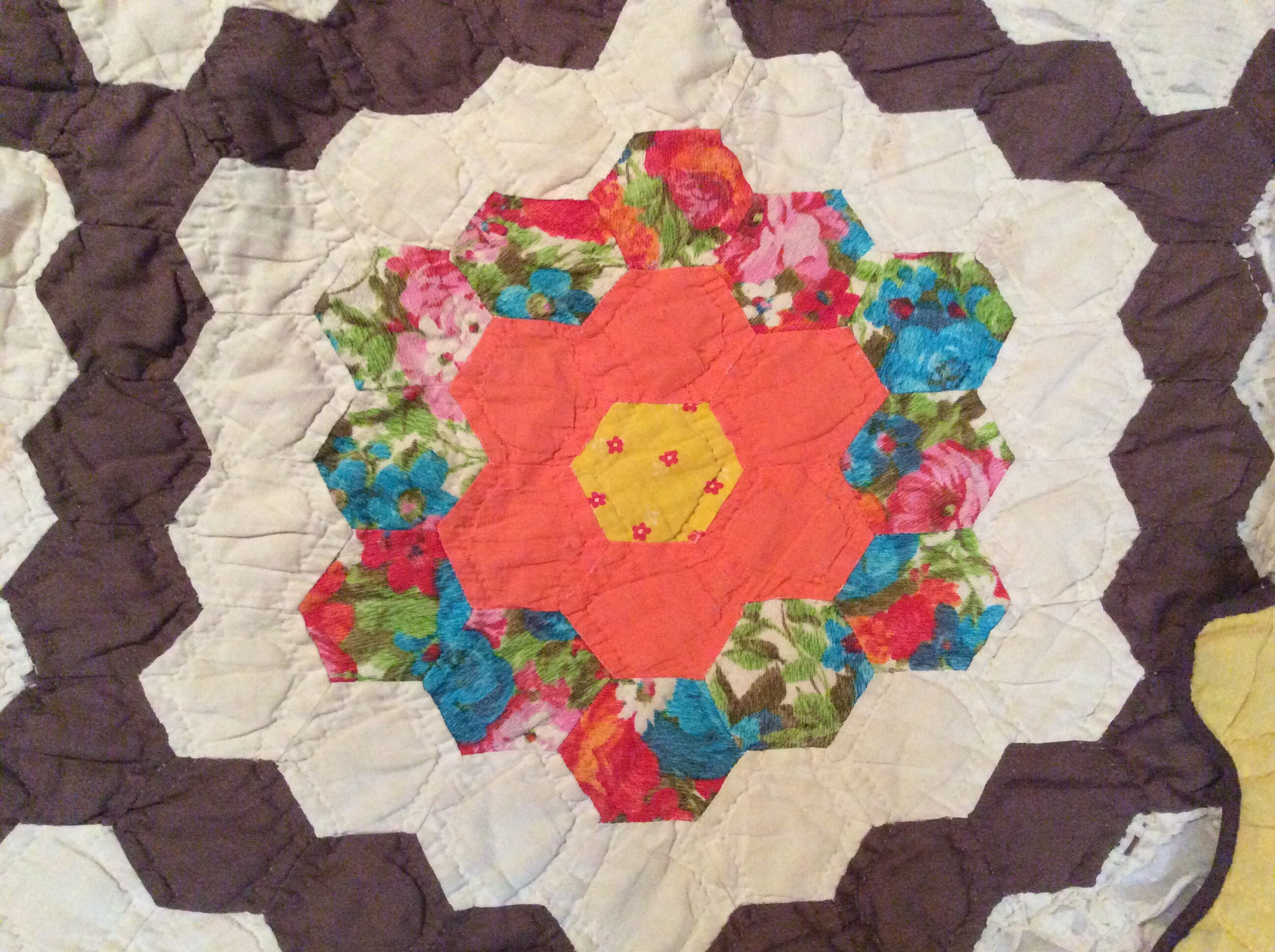 Grandmothers Flower Garden Quilt Etsy UK