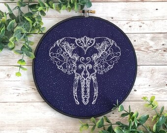 Elephant | Embroidery Hoop Art Decor | Embroidery Wall Art | Handmade Home Decor | Boho Wall Decor | Unique Home Decor