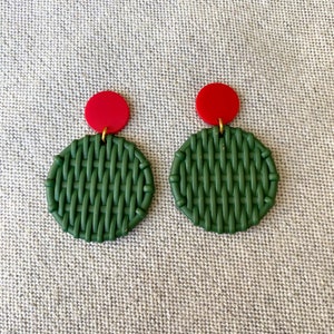 Green and Red Earrings, Red and Green Earrings, Christmas Earrings, Acrylic Earrings, Lightweight Earrings, Holiday Earrings