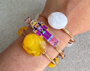Christmas Bangle, Nutcracker Bangle, Christmas Jewelry, Purple Nutcracker Bangle, Christmas Bracelet, Nutcracker Bracelet