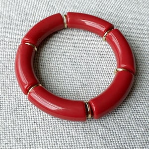Burgundy Curved Bead Bracelet, Maroon Bead Bracelet, Alabama Bracelet, Oklahoma University Jewelry,  Gameday Bracelet