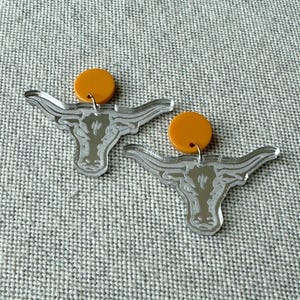 Longhorn Earrings, Longhorn Jewelry, Gameday Earrings, Gameday Jewelry, Texas Earrings