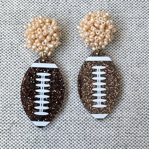 Football Earrings, Football Acrylic Earrings, Lightweight Earrings, Gameday Earrings, Football Jewelry, Statement Earrings