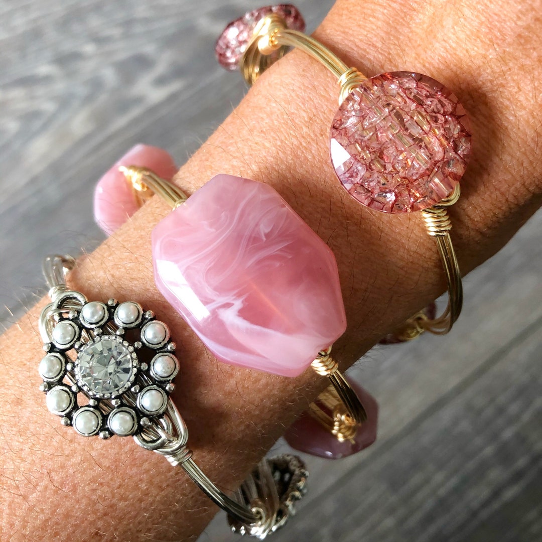 Rose Gold Bangle, Rose Gold Bead Bangle, Bourbon and Boweties Inspired ...
