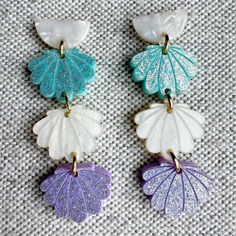 Purple - Handcrafted Jute Phool Kali Shell Earrings 44 main image 1