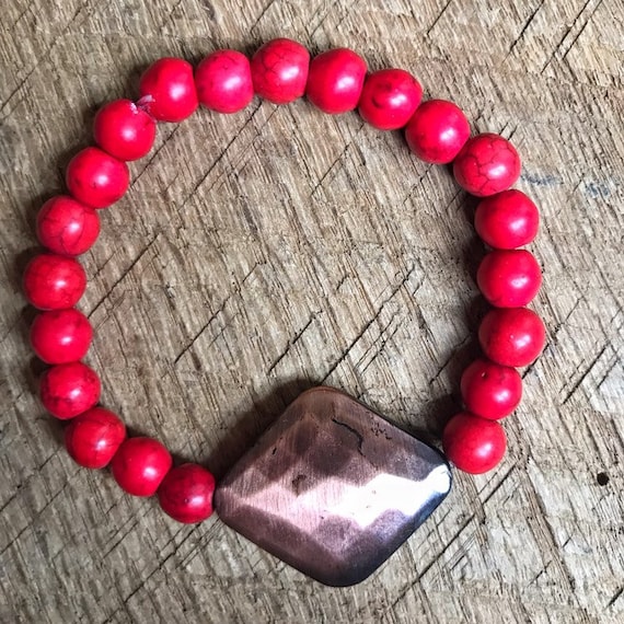 Copper bead bracelet outlet