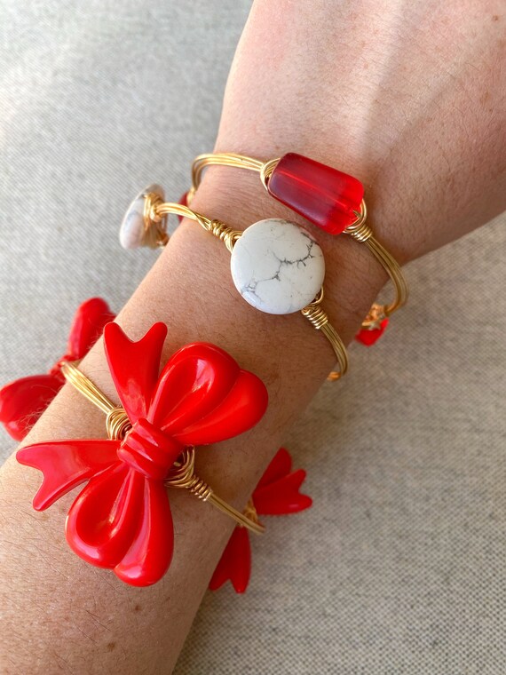 Bracciale Elastico Donna Con Fiocco E Perline: Fatto A Mano, Vintage Dorato, Regalo Romantico - 3