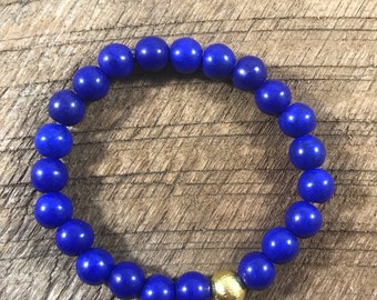 Blue Beaded Bracelet, Blue and Gold Bracelet, Blue and Gold Bead Bracelet, Florida Bracelet, Auburn Bracelet, Kentucky Bracelet