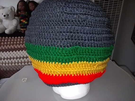 Gray Rasta Hat for Thick Hair - Etsy
