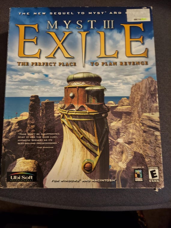 Myst III Exile Computer Game, The New Sequel to Myst and Riven, 2001 Vintage Collectible Edition