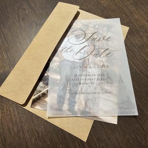 Fairytale wedding castle vellum save the date, save the date, custom diy save the date invitation, wedding invitation