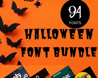 Halloween Font Bundle l  Canva Font l  Illustrator Font l  Photoshop Font l  Cursive Font l  Procreate Font l  Handwritten Font