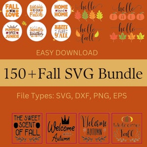 Autumn l Fall SVG Bundle l Clip Art l Sublimation l Cricut l Cut Files