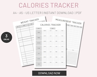 Food Tracker for Diet 1200,1500,1800,2100,2300 Calories Bracket ...