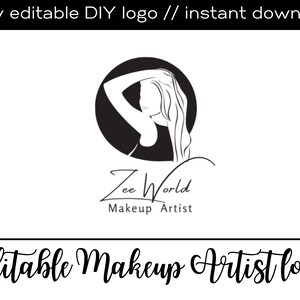 Editable Makeup Artist Logo, Editable Premade Logo Design, Modern Logo Design, Simple Logo Design, DIY Logo Design