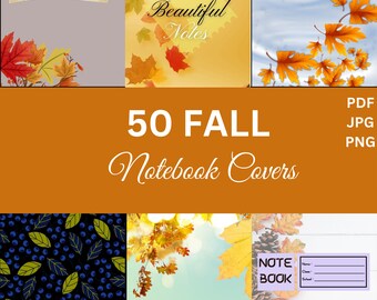 50 Fall Notebook Covers l KDP l Digital Planner Cover l GoodNotes Covers l SVF l PDF