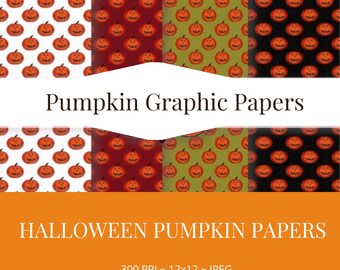 Pumpkin Digital Papers l Halloween l Fall l Crafts l Stationery l