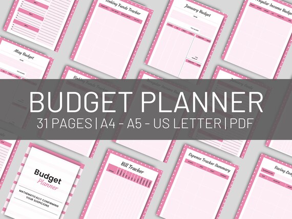 Budget Planner Printable Monthly Budget Planner Expenses - Etsy