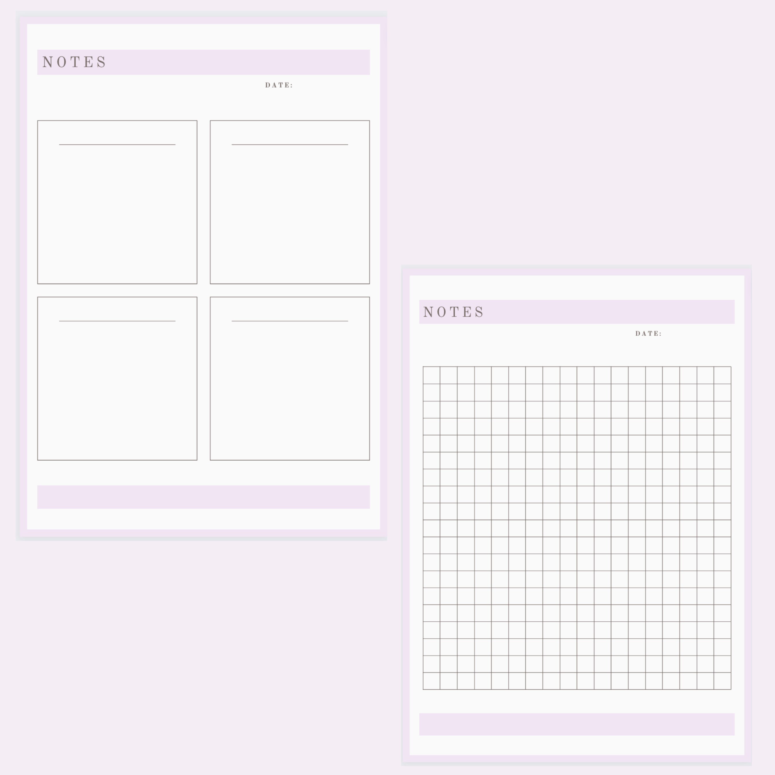 Printable Lined Notes Bundle | Letter | Wide Ruled | Dotted Grid ...