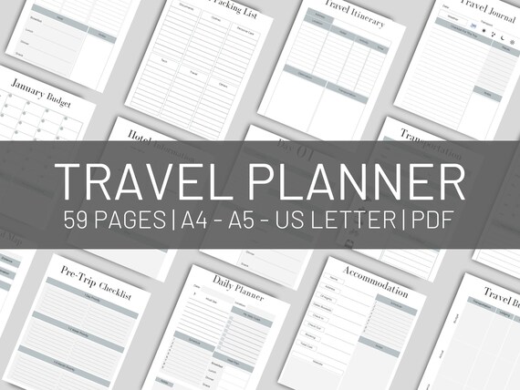 Planner Printable Trip Itinerary Planner Travel Planner - Etsy
