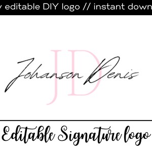 Editable Signature Logo, Editable Premade Logo Design, Modern Logo Design, Initial Logo Design, Simple Logo Design, DIY Logo Design