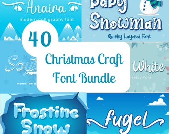 CHRISTMAS Font Bundle l Calligraphy l Canva Font l Illustrator Font l Photoshop Font l Cursive Font l Procreate Font l Handwritten Font