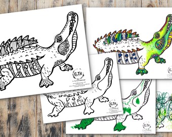 Duo A Colorier Baby Shark Illustration C Turcottedesign Etsy