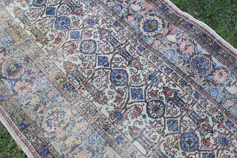 Anatolian Oushak Wool Rug 112x37,285x95cm Vintage Handmade Distressed Hallway Turkish Runner Rug Turkish Patchwork Runner Rug