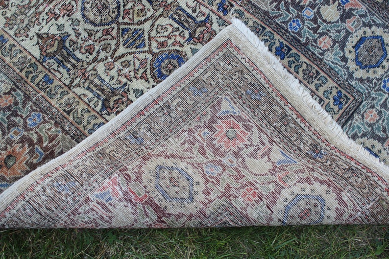 Anatolian Oushak Wool Rug 112x37,285x95cm Vintage Handmade Distressed Hallway Turkish Runner Rug Turkish Patchwork Runner Rug