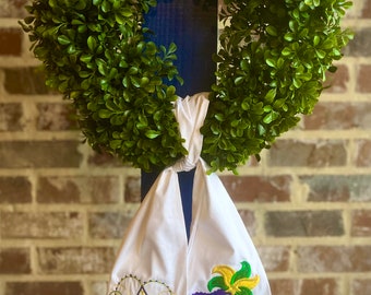 mardi gras sash for wreath