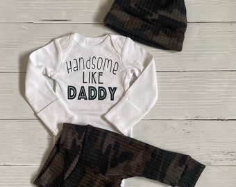 Newborn boy coming home outfit, baby hospital outfit, baby shower gift boy, newborn boy gift, camo newborn boy outfit, baby boy gift