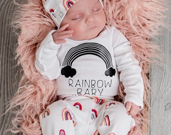 rainbow baby outfit unisex