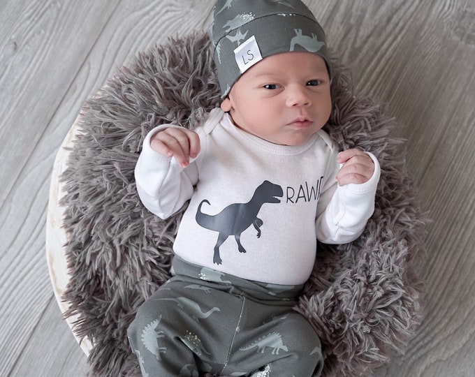 Dinosaurs Outfit / Dinosaur Outfit / Baby Outfit / Coming Home Etsy