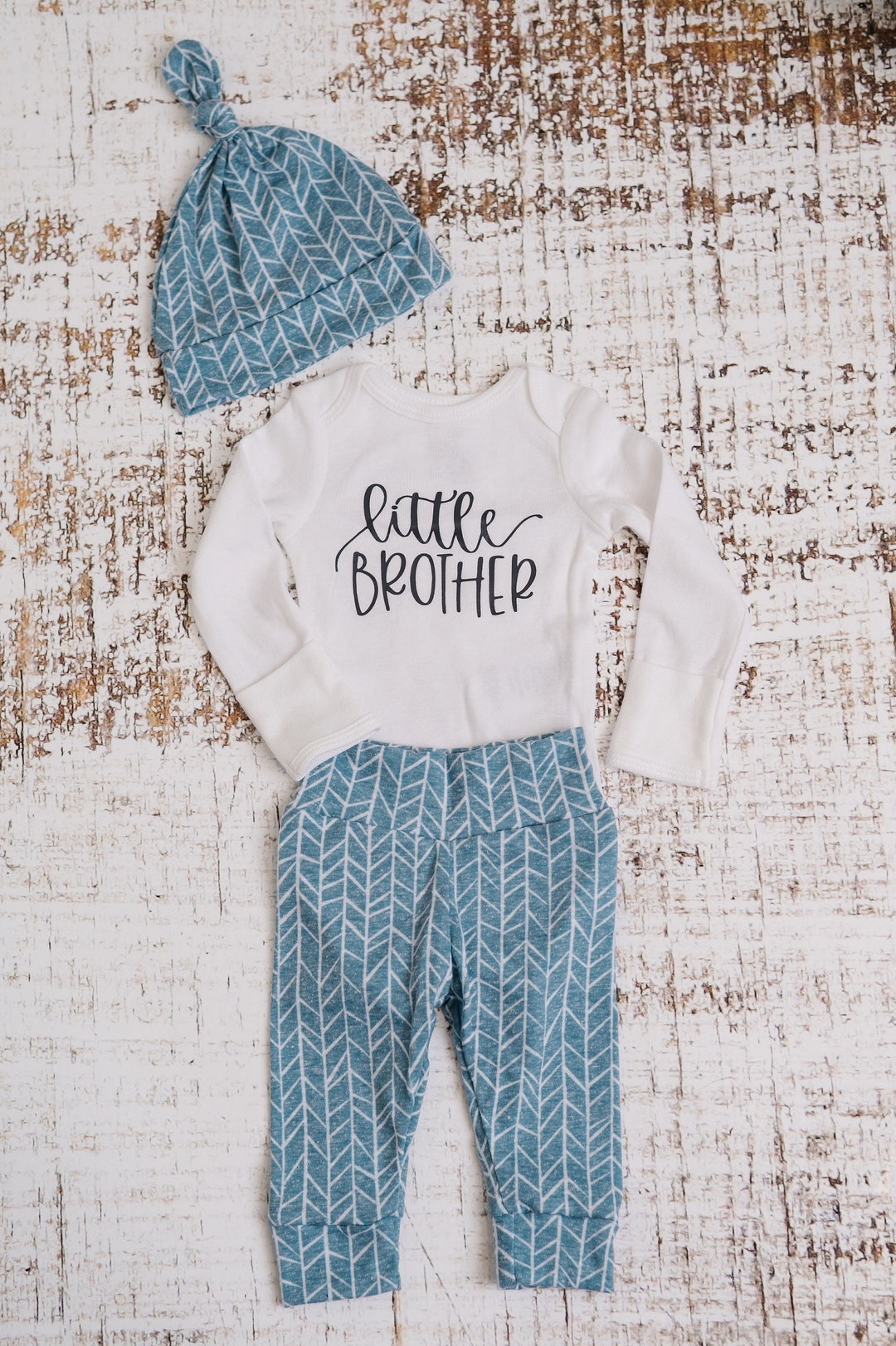 Newborn Little Brother Outfit, Baby Boy Hospital Outfit, Baby Shower