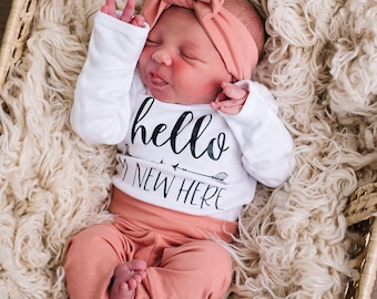 Personalized mauve baby coming home outfit, baby girl little sister outfit, baby girl shower gift, newborn girl outfit, newborn pictures