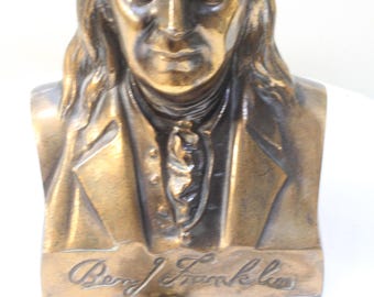 BEN FRANKLIN Federal Savings and Loan Coin Bank –Copper Patina– w/Lock & Key