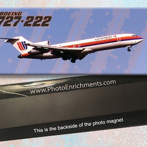 United Airlines Boeing 727-222 Handmade 2&quot; x 5&quot; Photo Fridge Magnet (PMT1610)