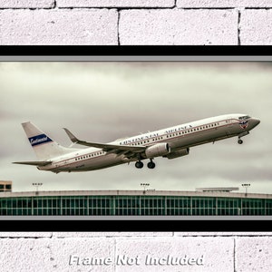 United Airlines, Continental Colors Boeing 737 10&quot; x 20&quot; Photograph (APPM10108)