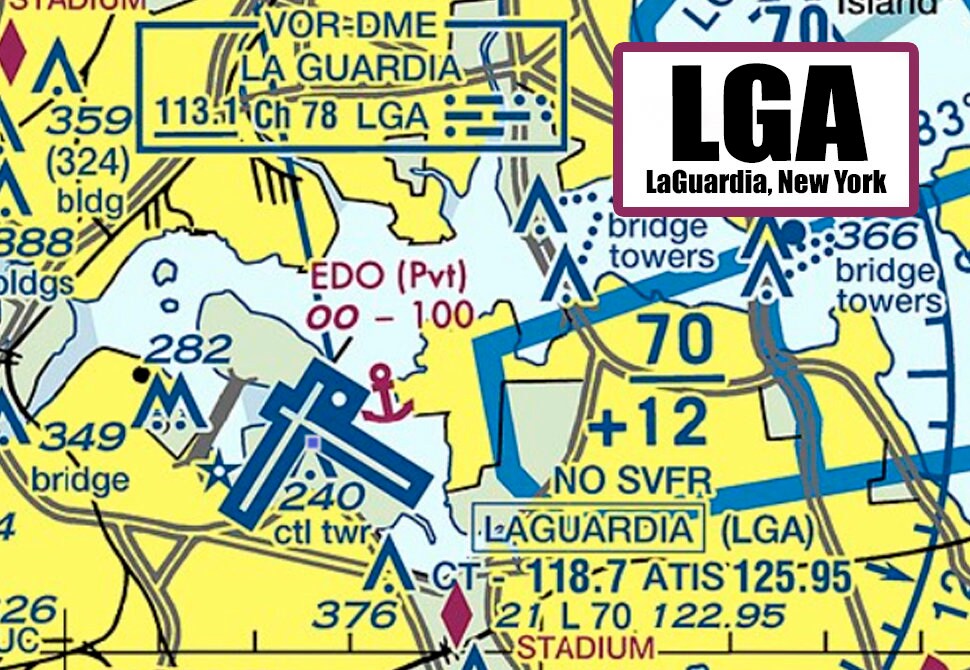Lga Rnav Map LGA Laguardia Sectional Map Handmade 3.25